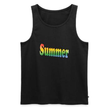 Vöran - Sommer - Männer Premium Bio Tank Top - Schwarz - Vorne - Michal (187cm)