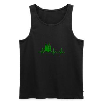 Wald Baum Herzschlag Ekg - Männer Premium Bio Tank Top - Schwarz - Vorne - Michal (187cm)