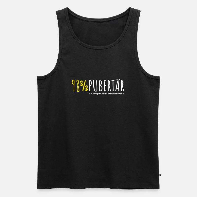 98% PUBERTÄR - Männer Premium Bio Tank Top - Schwarz