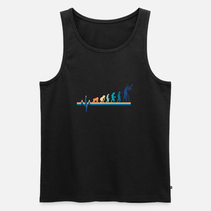 Elektriker Heartbeat Evolution - Männer Premium Bio Tank Top - Schwarz
