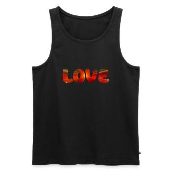 AMOUR - Débardeur bio Premium Homme - noir - Devant - AI Model Male 178 light (178cm)