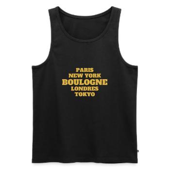 Boulogne - Unique streets, unique style. - Débardeur bio Premium Homme - noir - Devant - Michal (187cm)