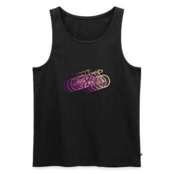 Bicycle Road Bike Vintage Retro Grunge - Men's Premium Organic Tank Top - black - Front - AI Model Male 178 light (178cm)