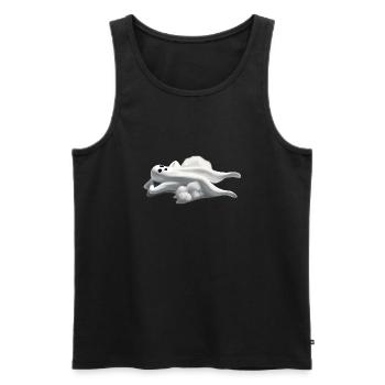 Relaxed Ghost Halloween - Fantasma Relax - Men's Premium Organic Tank Top - black - Front - AI Model Male 178 light (178cm)