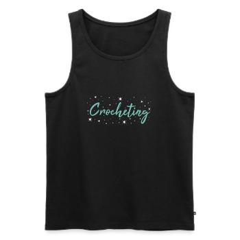Crocheter Crocheting - Men's Premium Organic Tank Top - black - Front - AI Model Male 178 light (178cm)