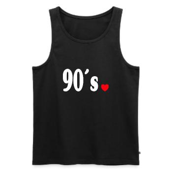90s 90s Gift Idea Vintage - Men's Premium Organic Tank Top - black - Front - Michal (187cm)