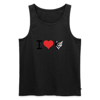I love Cats - Pet Design - Männer Premium Bio Tank Top - Schwarz - Vorne - AI Model Male 178 light (178cm)