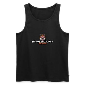 Barcelone 2025 Fête Renard - Débardeur bio Premium Homme - noir - Devant - Michal (187cm)