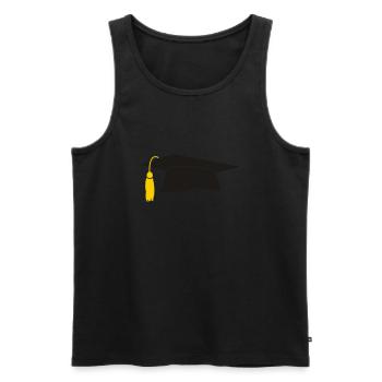 Doktorhut - Männer Premium Bio Tank Top - Schwarz - Vorne - AI Model Male 178 light (178cm)