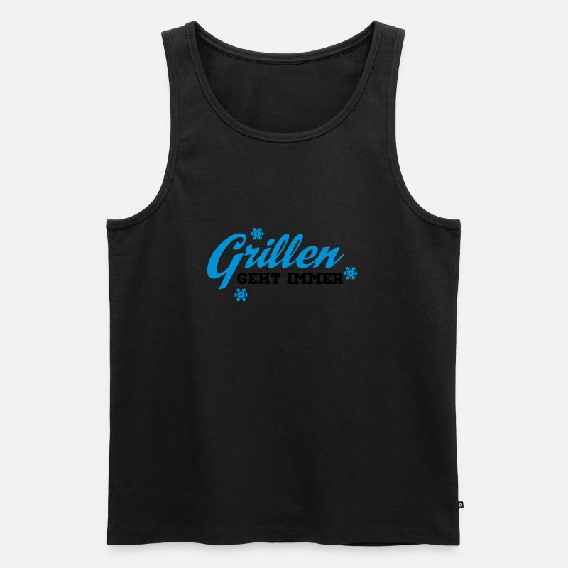 grillen - Männer Premium Bio Tank Top - Schwarz
