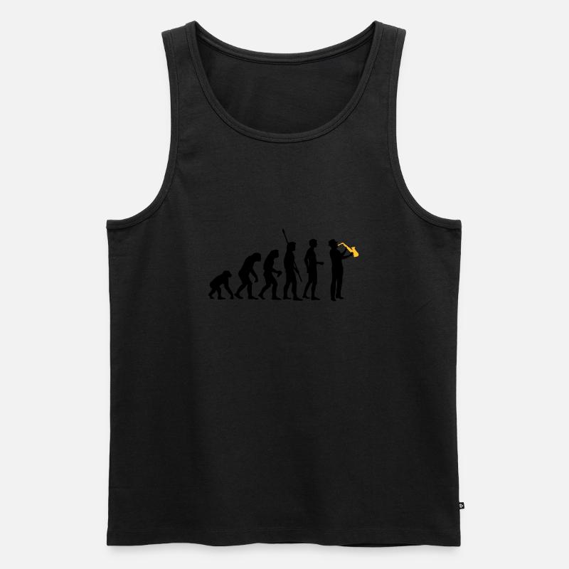 evolution_saxophon_a_2 - Men's Premium Organic Tank Top - black
