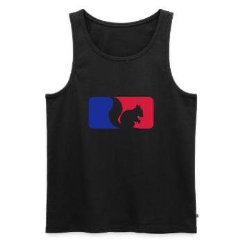 rot blau sport logo schwarz eichhoernchen nagetier - Männer Premium Bio Tank Top - Schwarz - Vorne - AI Model Male 178 light (178cm)