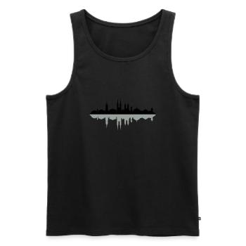 Skyline Halle Schatten - Männer Premium Bio Tank Top - Schwarz - Vorne - Michal (187cm)