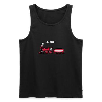 dampflok lok eisenbahn western comic - Männer Premium Bio Tank Top - Schwarz - Vorne - AI Model Male 178 light (178cm)