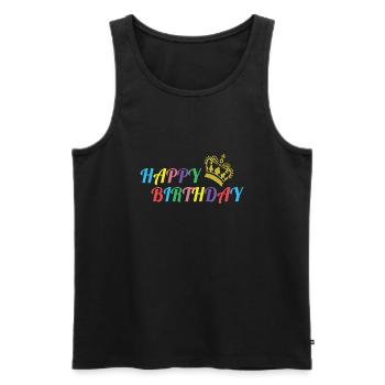 Happy Birthday | Birthday - Men's Premium Organic Tank Top - black - Front - AI Model Male 178 light (178cm)