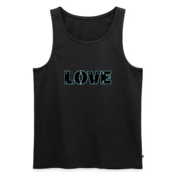 Amour pattes de chat bleu - Débardeur bio Premium Homme - noir - Devant - Michal (187cm)