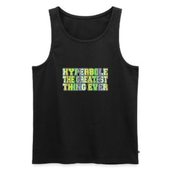 authors quote happy literary bicycle author school - Men's Premium Organic Tank Top - black - Front - AI Model Male 178 light (178cm)