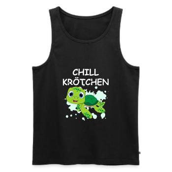 Chill Krötchen Schildkröte Chillen Turtle Relax - Männer Premium Bio Tank Top - Schwarz - Vorne - AI Model Male 178 light (178cm)