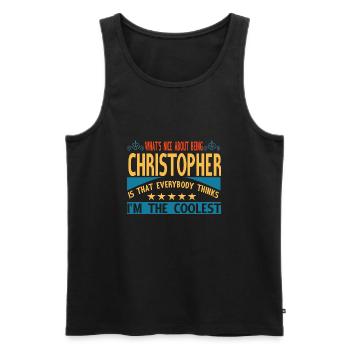 Vorname Christopher Name Christopher Geschenk - Männer Premium Bio Tank Top - Schwarz - Vorne - AI Model Male 178 light (178cm)