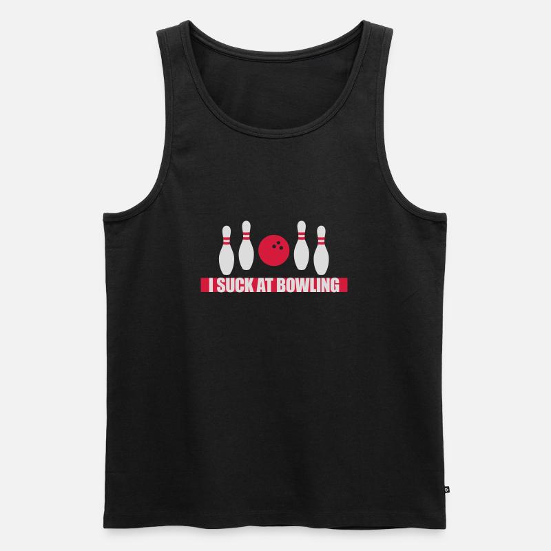 I suck at bowling - Men's Premium Organic Tank Top - black