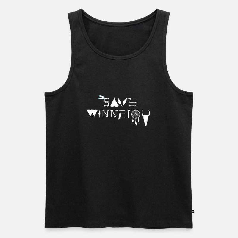 save winnetou,winnetou,indianer,Federn,Traumfänger - Männer Premium Bio Tank Top - Schwarz