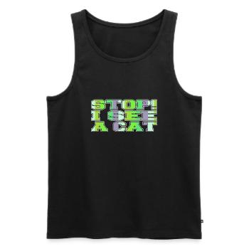cats black cat hoodies and sweatshirts cool - Männer Premium Bio Tank Top - Schwarz - Vorne - Michal (187cm)
