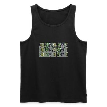 alien lovers drôle citation animation blague internet - Débardeur bio Premium Homme - noir - Devant - AI Model Male 178 light (178cm)
