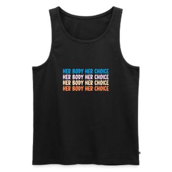Her Body Her Choice Pro Choice Reproductive Right - Men's Premium Organic Tank Top - black - Front - AI Model Male 178 light (178cm)