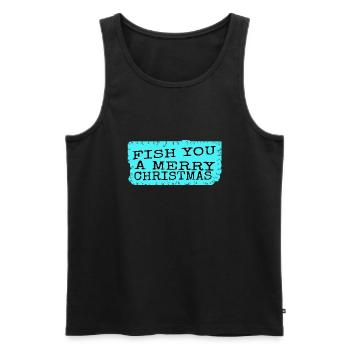 Bass Fishing Funny Animals Christmas Vacation - Men's Premium Organic Tank Top - black - Front - Michal (187cm)