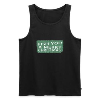 animals fishing rod christmas tree - Männer Premium Bio Tank Top - Schwarz - Vorne - Michal (187cm)