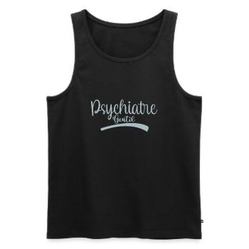 Psychiatre Gentil - Débardeur bio Premium Homme - noir - Devant - Michal (187cm)