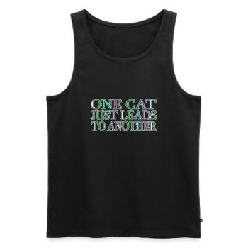 cat butt tshirts cat hair tshirts gift idea cool - Männer Premium Bio Tank Top - Schwarz - Vorne - Michal (187cm)