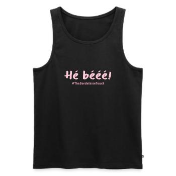 Hé bééé !! - Débardeur bio Premium Homme - noir - Devant - Michal (187cm)