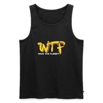 wtf ce que le sol Design pour un passionné de blague - Débardeur bio Premium Homme - noir - Devant - Michal (187cm)