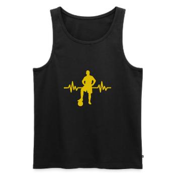 Herzschlag - Soccer / Sportverein Kicker Fußball - Männer Premium Bio Tank Top - Schwarz - Vorne - Michal (187cm)