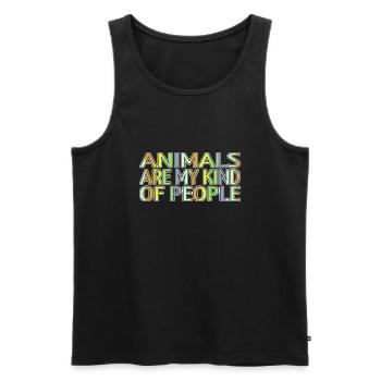 Défenseurs des droits des animaux Bien-être animal présent - Débardeur bio Premium Homme - noir - Devant - AI Model Male 178 light (178cm)