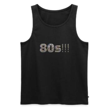 80s DISCO lettering disco ball look dancing motto - Men's Premium Organic Tank Top - black - Front - AI Model Male 178 light (178cm)
