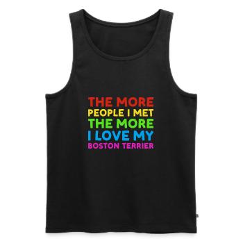 People I Met I Love Boston Terrier - Men's Premium Organic Tank Top - black - Front - Michal (187cm)
