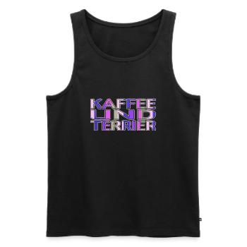 kaffeekanne kaffeebohne kaffeetasse morgen - Männer Premium Bio Tank Top - Schwarz - Vorne - Michal (187cm)