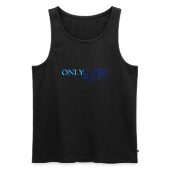 ONLY GYM - Men's Premium Organic Tank Top - black - Front - AI Model Male 178 light (178cm)