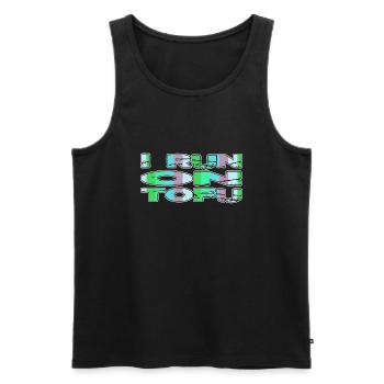 plant based go vegan gift joke funny sayings - Men's Premium Organic Tank Top - black - Front - Michal (187cm)