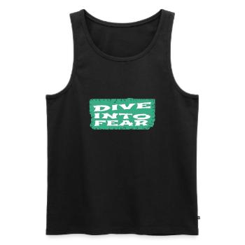 Boldness Cultivating Courage Adventure Activities - Men's Premium Organic Tank Top - black - Front - AI Model Male 178 light (178cm)