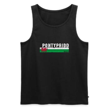 Pontypridd: Welsh Spirit and Scenic Beauty - Men's Premium Organic Tank Top - black - Front - Michal (187cm)
