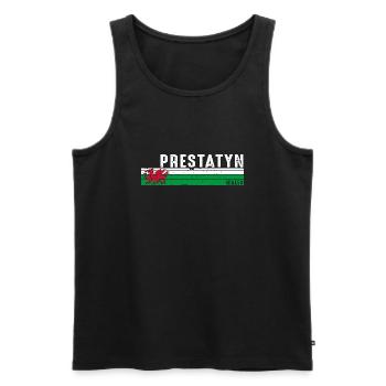 Prestatyn: Embrace Welsh Beauty and Charm - Men's Premium Organic Tank Top - black - Front - Michal (187cm)
