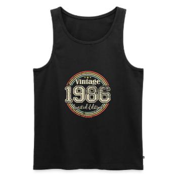 Vintage Retro Limited Edition 1986 Birth Year - Men's Premium Organic Tank Top - black - Front - AI Model Male 178 light (178cm)