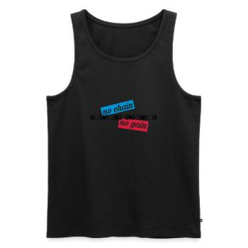 no chain no gain - Men's Premium Organic Tank Top - black - Front - AI Model Male 178 light (178cm)