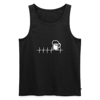 Heartbeat Bier Geschenk - Männer Premium Bio Tank Top - Schwarz - Vorne - Michal (187cm)