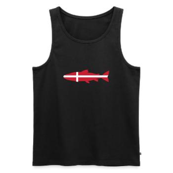 Lachs_Dänemark_umriss - Männer Premium Bio Tank Top - Schwarz - Vorne - AI Model Male 178 light (178cm)