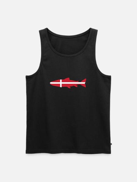 Lachs_Dänemark_umriss - Männer Premium Bio Tank Top - Schwarz