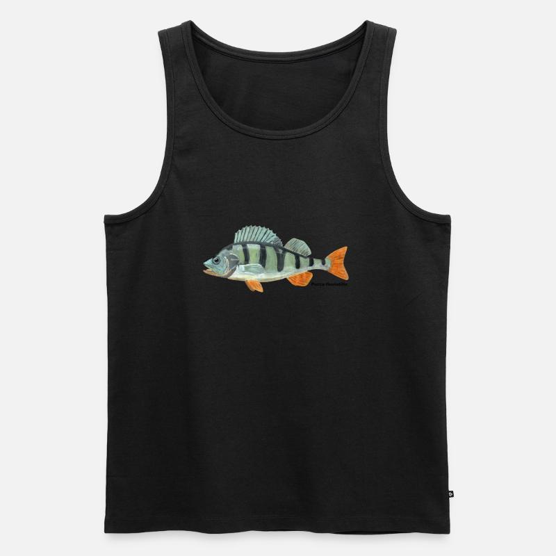 Barsch - Perca fluviatilis - Männer Premium Bio Tank Top - Schwarz